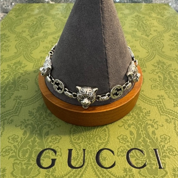 Gucci Ag925 Marmont GG Interlock Panther Bracelet - Picture 1 of 8